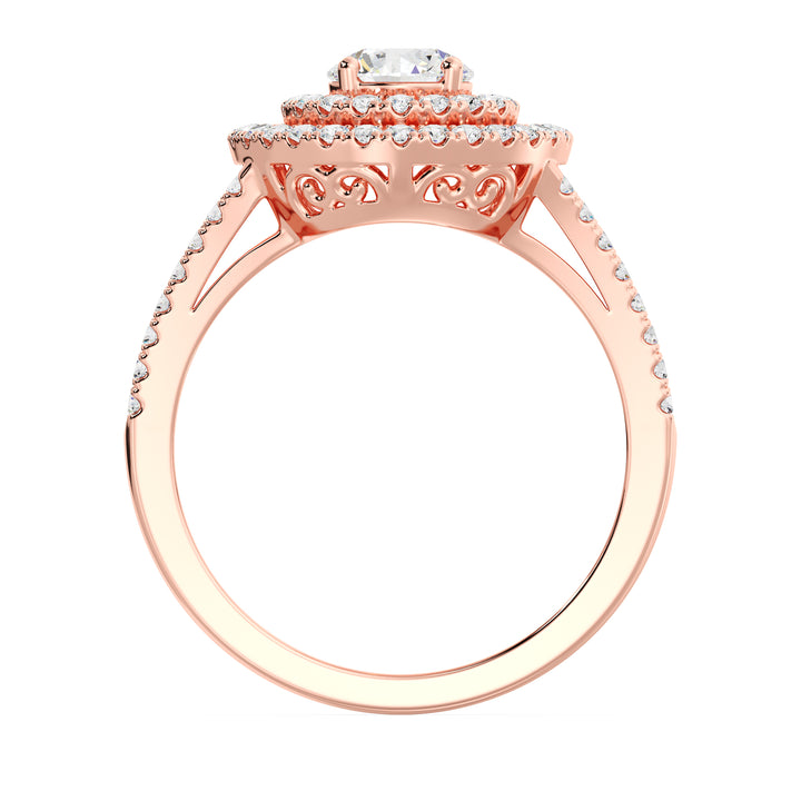Round Double Halo Engagement Ring