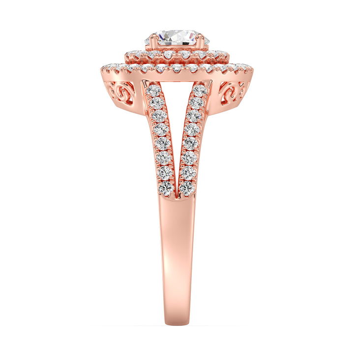 Round Double Halo Engagement Ring