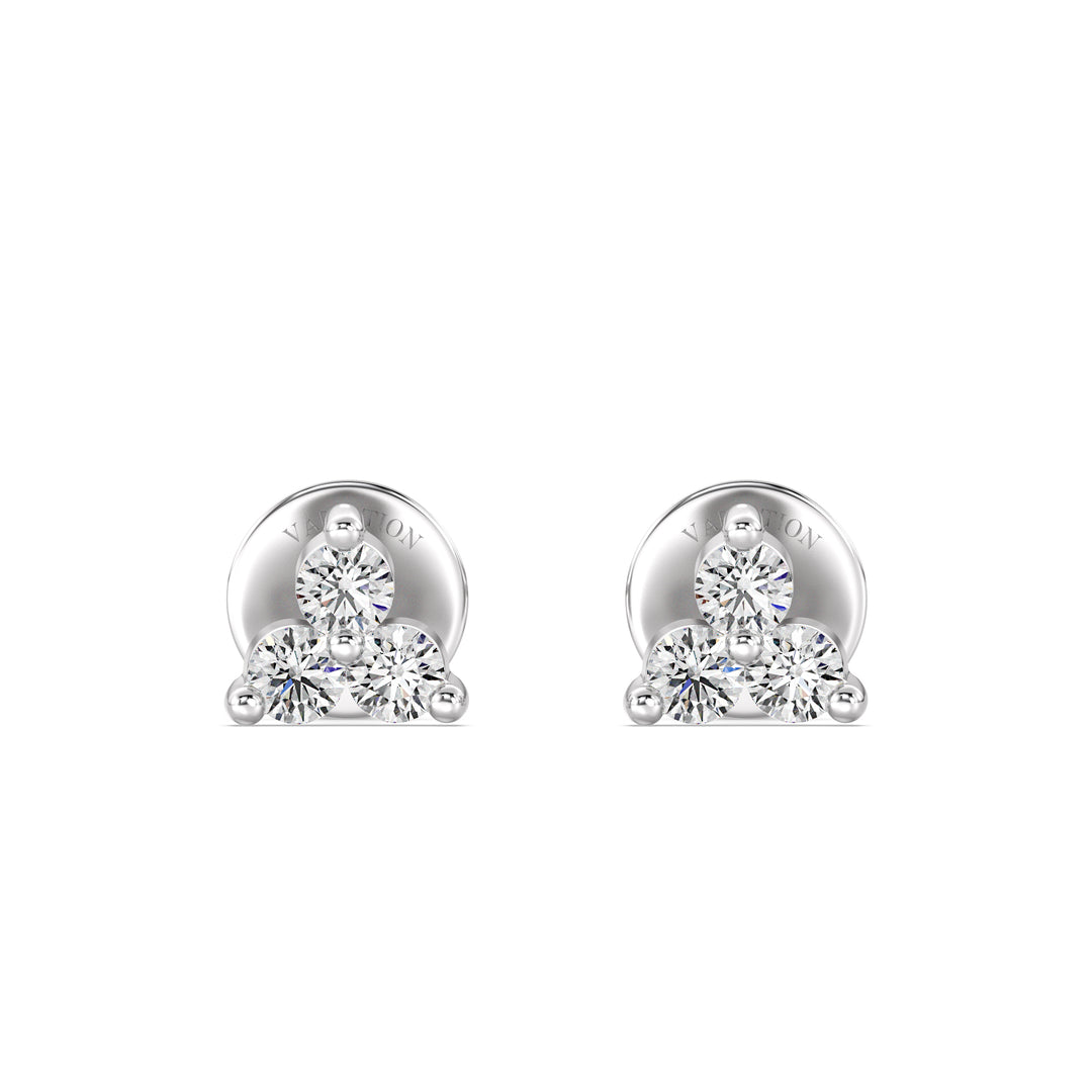 Trinity Design Lab Grown Diamond Stud Earrings in White Gold