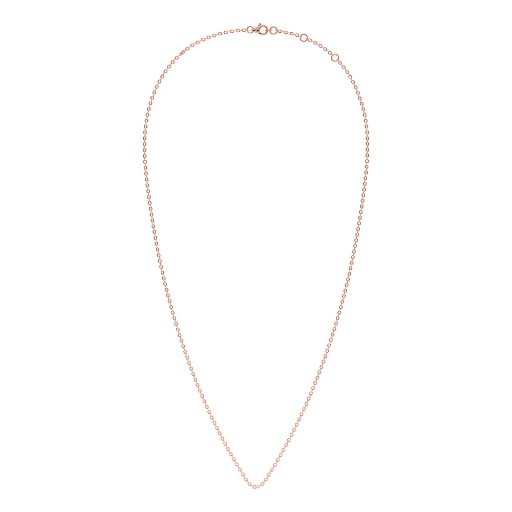Elegant 18K Rose Gold Chain – 18 Inches, Solid Gold Necklace with a Modern Touch