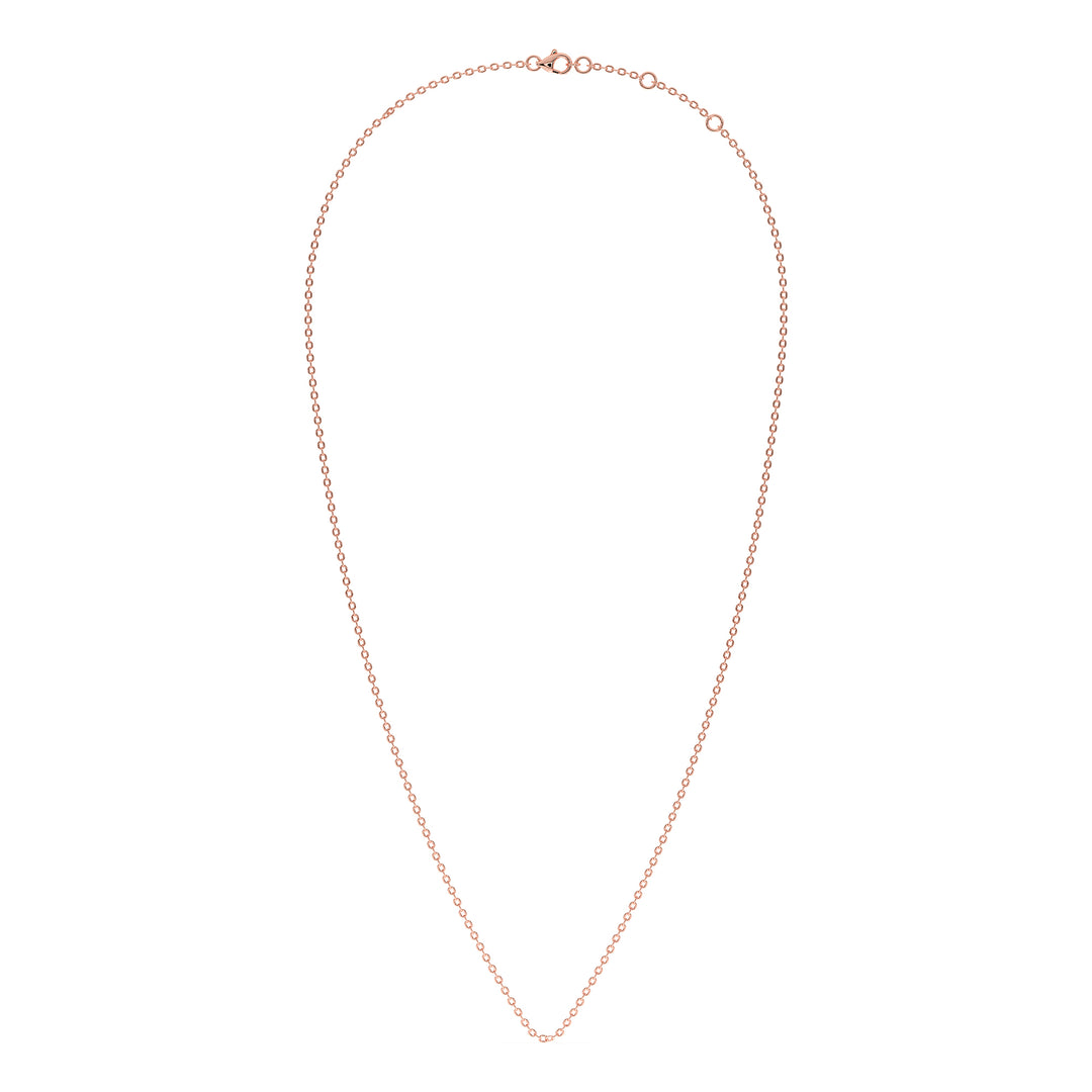 Elegant 18K Rose Gold Chain – 18 Inches, Solid Gold Necklace with a Modern Touch