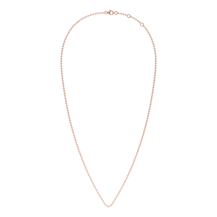 Elegant 18K Rose Gold Chain – 18 Inches, Solid Gold Necklace with a Modern Touch