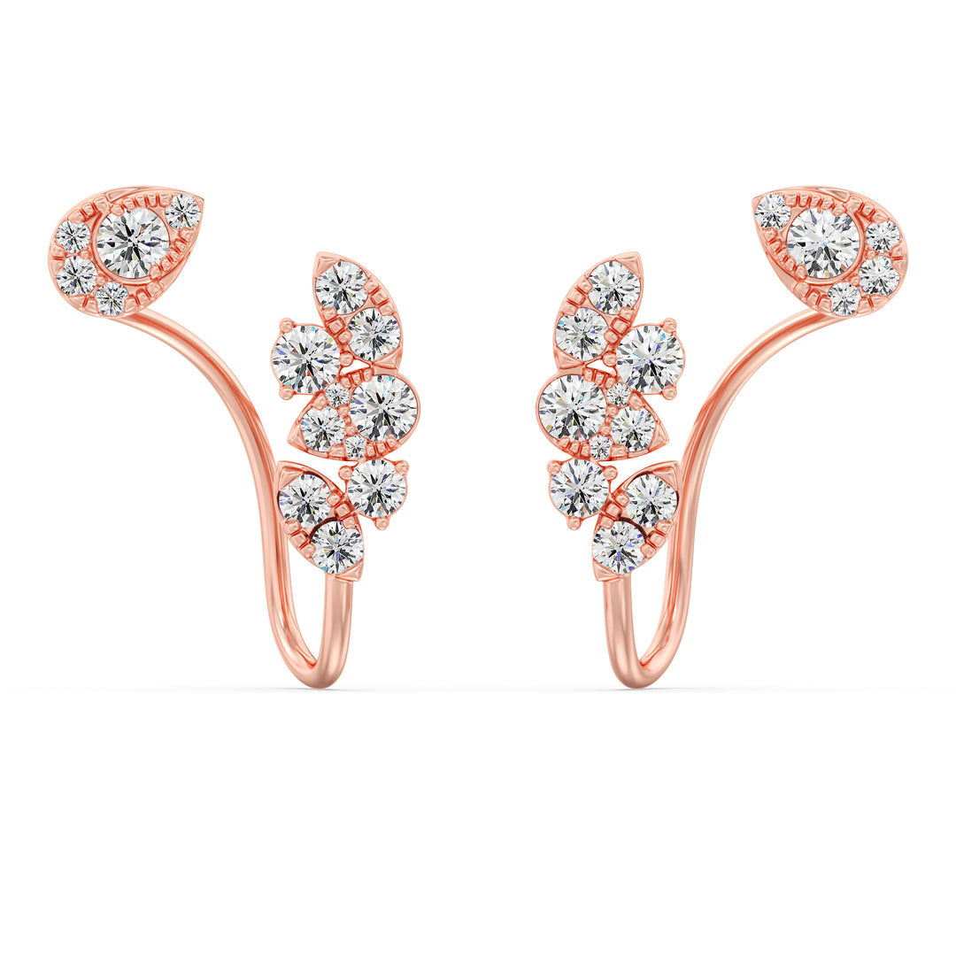 Solid Gold Lab-Grown Diamond Studded Earrings