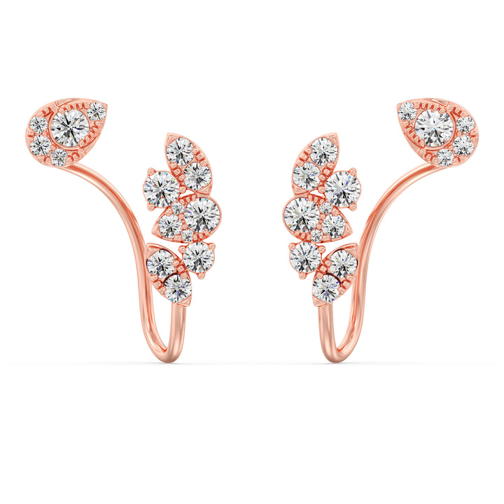 Solid Gold Lab-Grown Diamond Studded Earrings