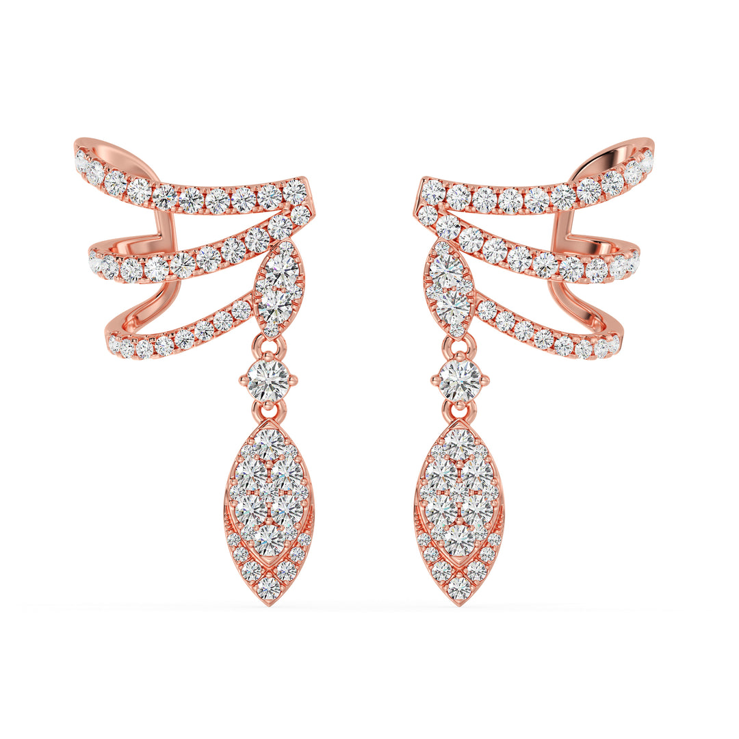 Elegant 18KT Gold Lab-Grown Diamond Earrings for Women