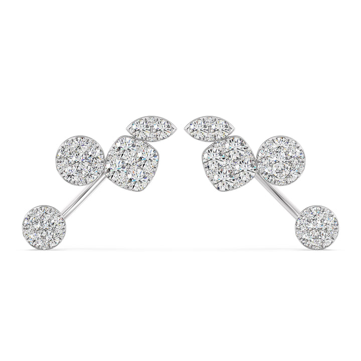 Elegant 18KT White Gold Lab-Grown Diamond Stud Earrings for Women – Round-Cut Diamonds with Timeless Sparkle and Style