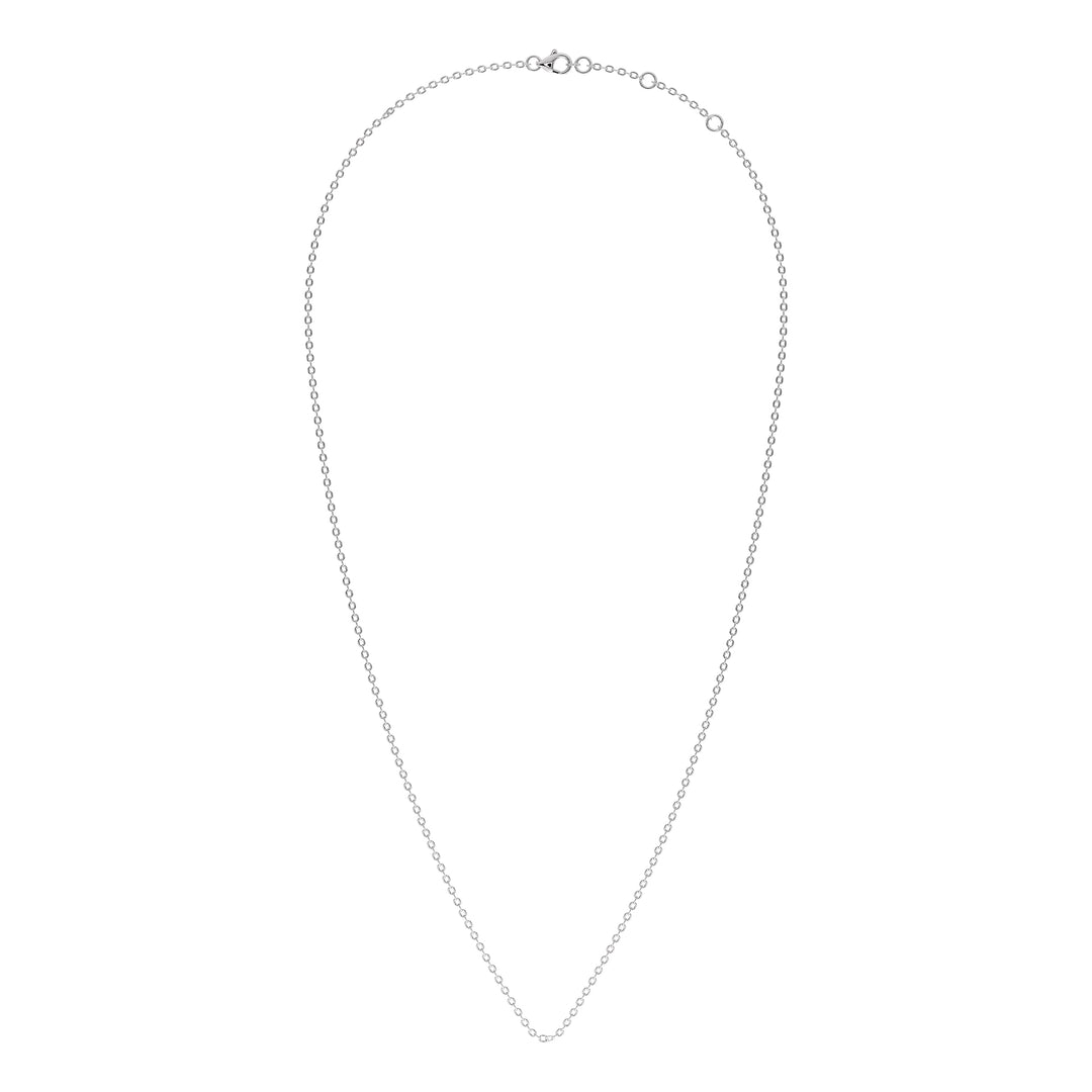 Elegant 18K White Gold Chain – 18 Inches, Solid Gold Necklace for a Sleek Look