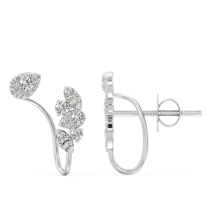 Solid Gold Lab-Grown Diamond Studded Earrings