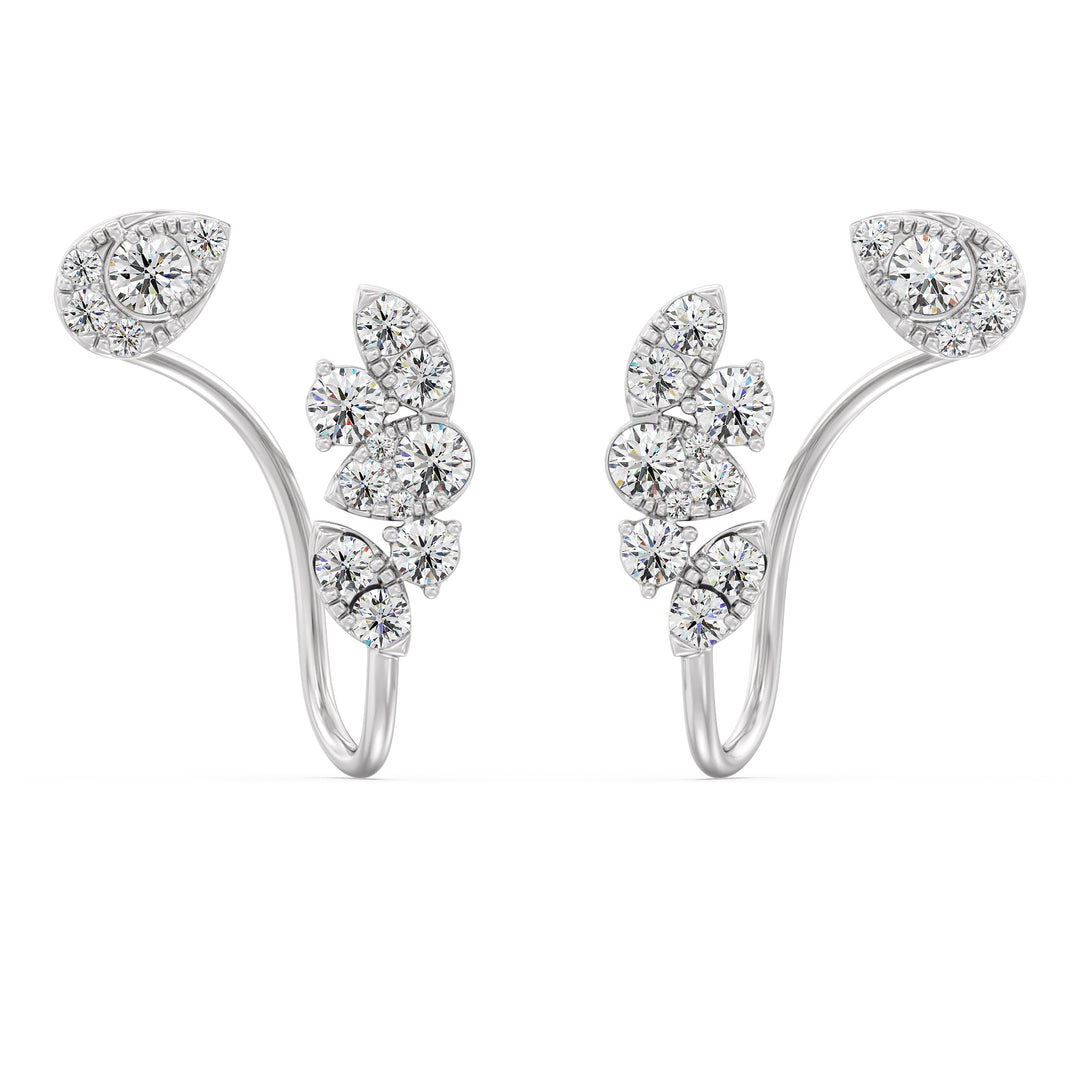 Solid Gold Lab-Grown Diamond Studded Earrings