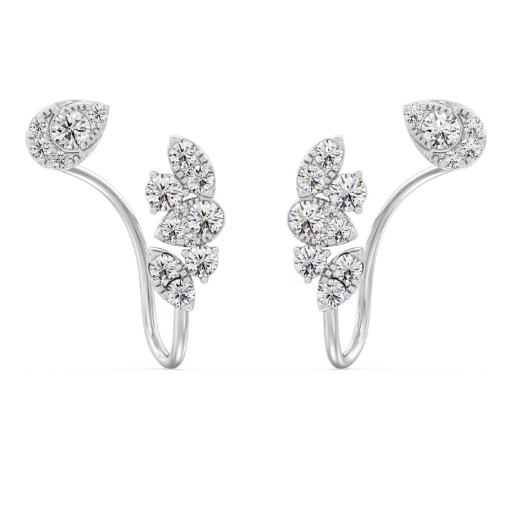 Solid Gold Lab-Grown Diamond Studded Earrings
