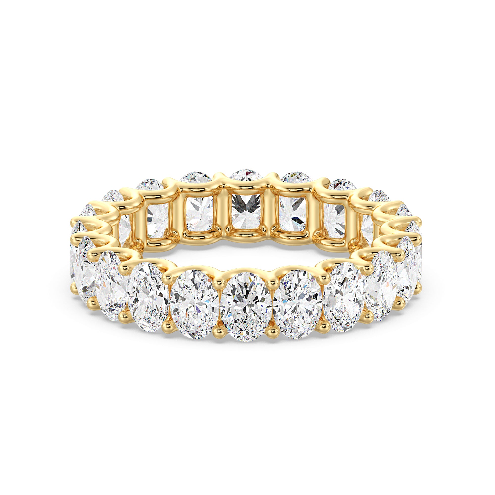 Elegant Oval Lab Grown Diamond Scallop Eternity Band in 18K Gold