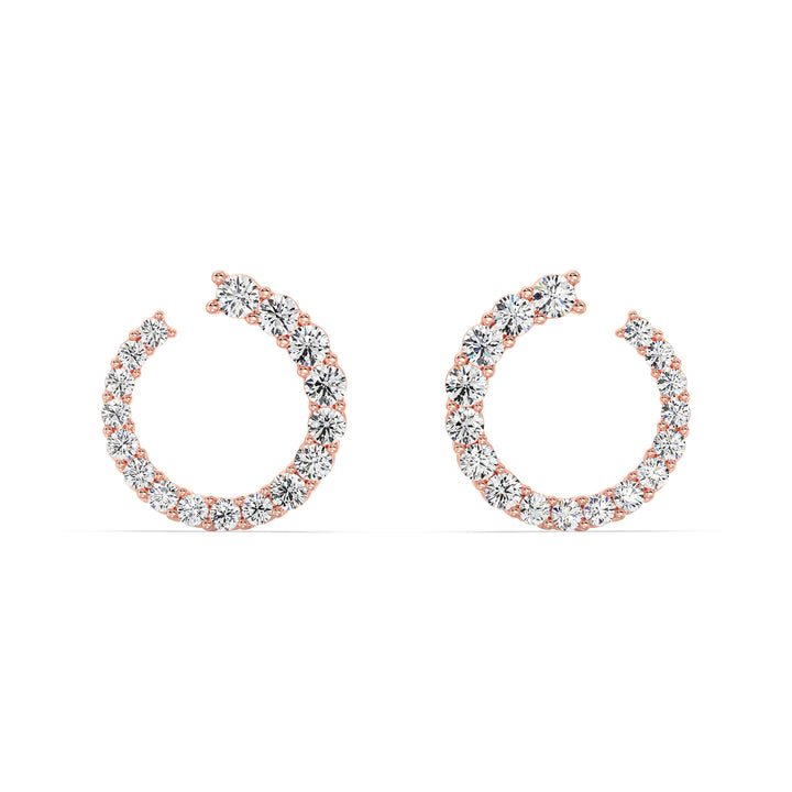 Elegant Rose Gold Hoop Earrings with Lab-Grown Diamonds