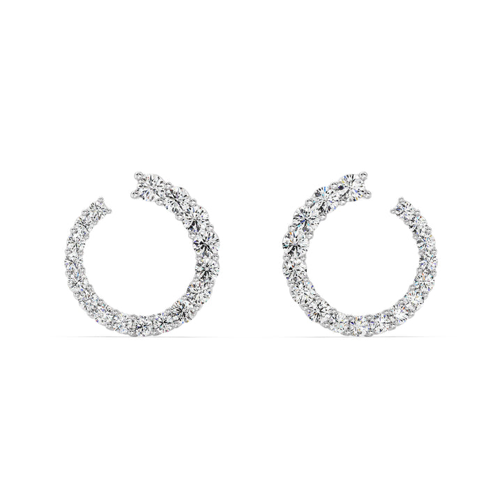 Elegant White Gold Hoop Earrings with Lab-Grown Diamonds