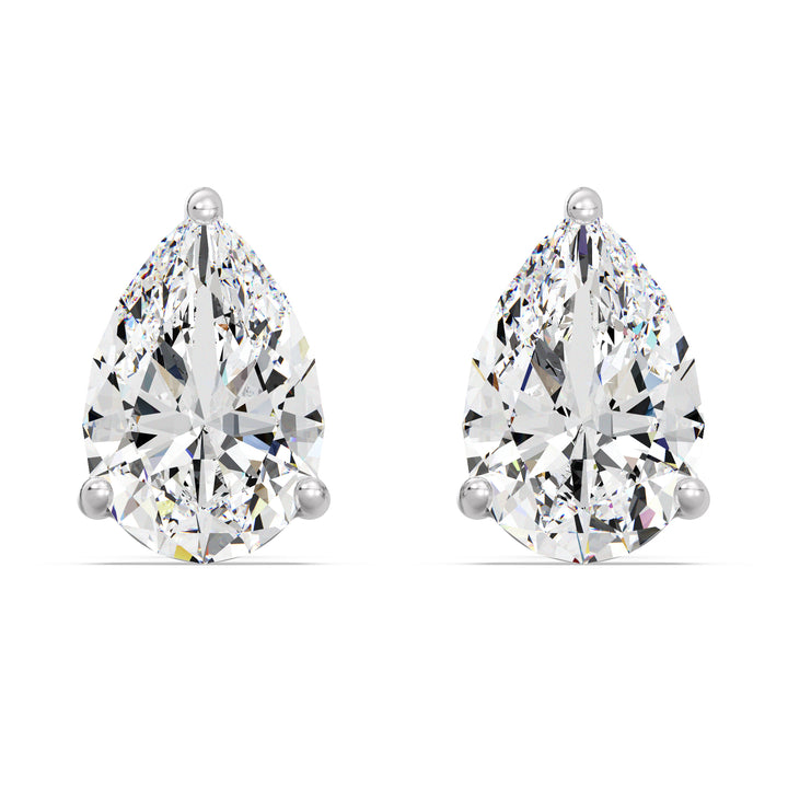 Elegant White Gold Lab-Grown Diamond Pear Stud Earrings