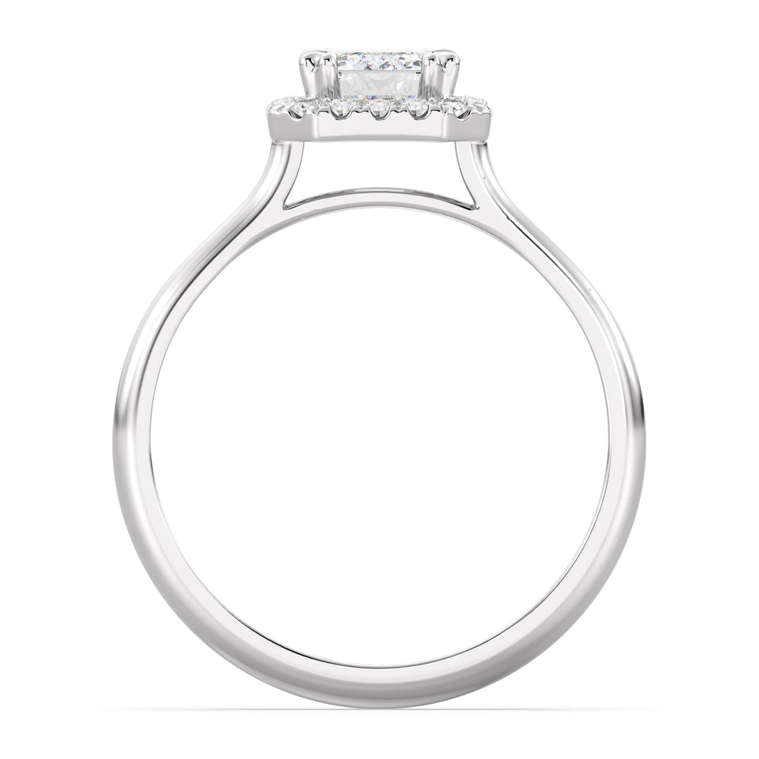 Emerald Halo Solitaire Ring