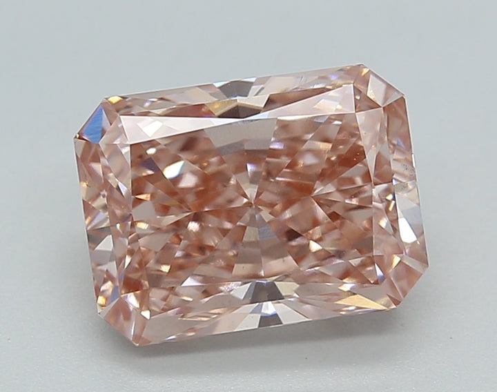 Exquisite IGI Certified 3.03 CT Radiant Cut Lab Grown Diamond - VS1 Clarity, Fancy Vivid Pink Color