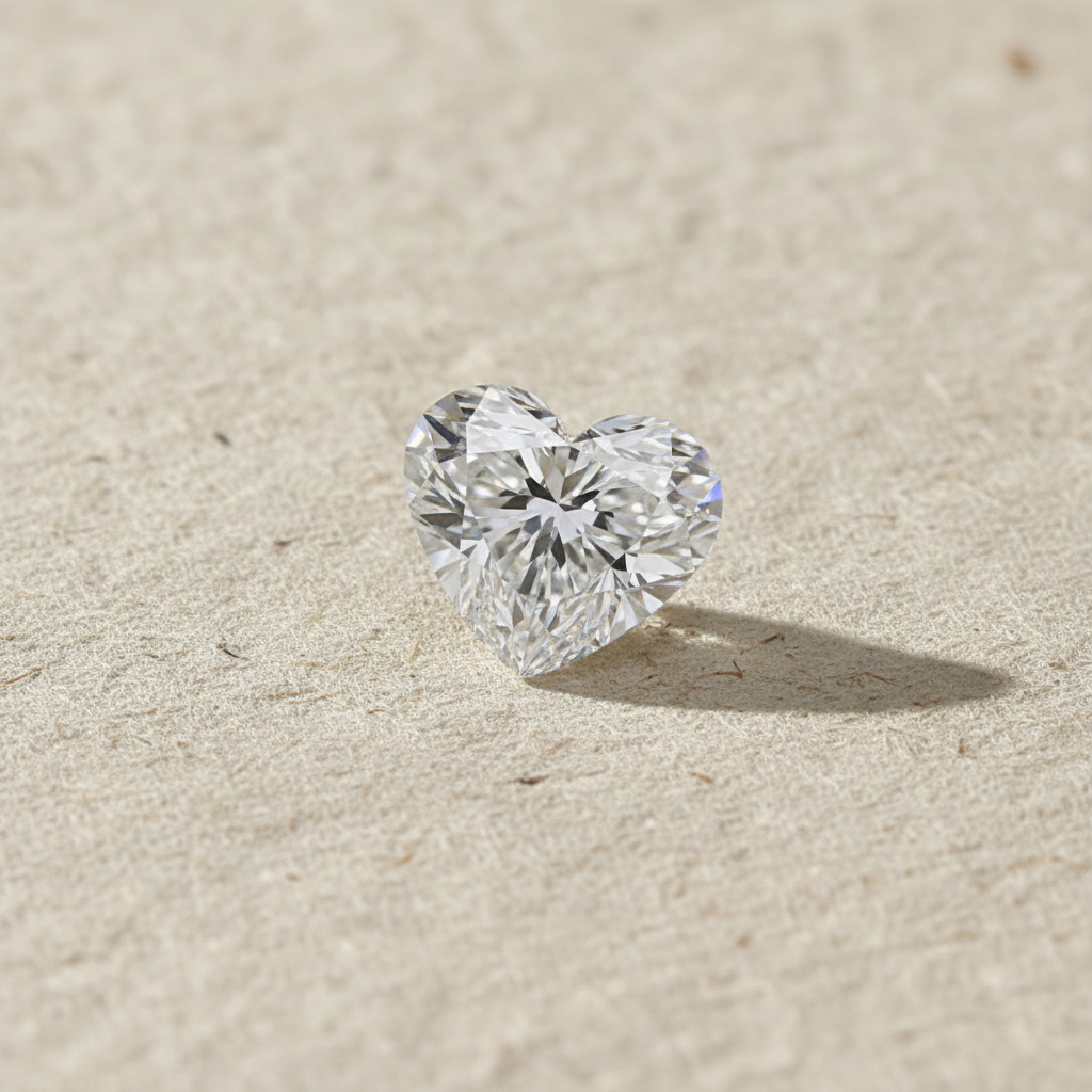 1.00 Carat Heart Cut Lab Grown Diamond VVS2 D Color GIA Certified
