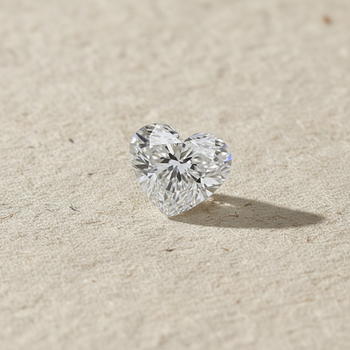 1.00 Carat Heart Cut Lab Grown Diamond VVS2 D Color GIA Certified
