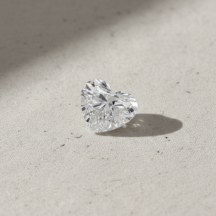 1.00 Carat Heart Cut Lab Grown Diamond VVS1 E Color GIA Certified
