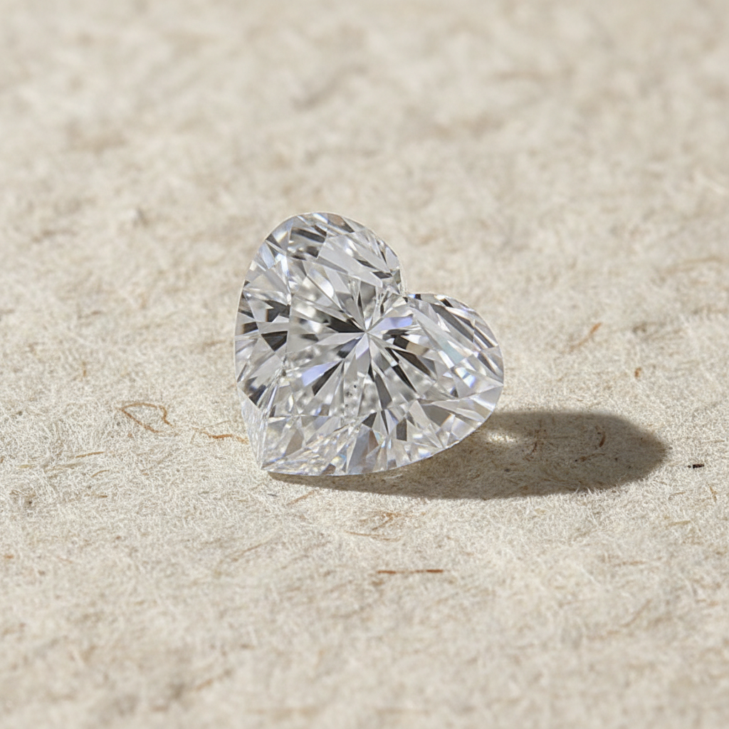 1.05 Carat Heart Cut Lab Grown Diamond SI1 D Color GIA Certified
