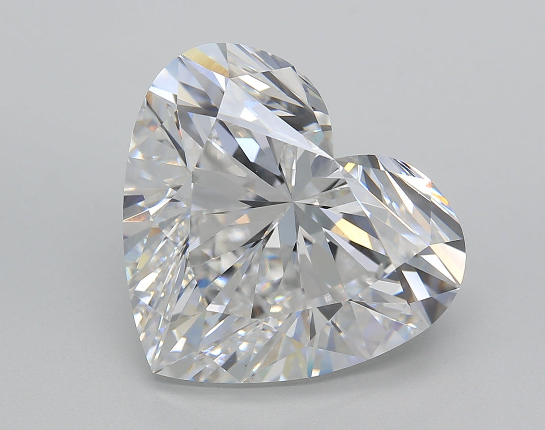 Heart-shaped 10.18 ct. CVD diamond from IGI Certified lab, E color, VS1 clarity.