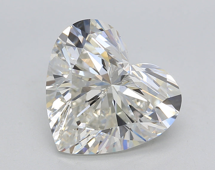 Heart-shaped 5.18 ct. CVD diamond from IGI Certified lab, H color, VS1 clarity.