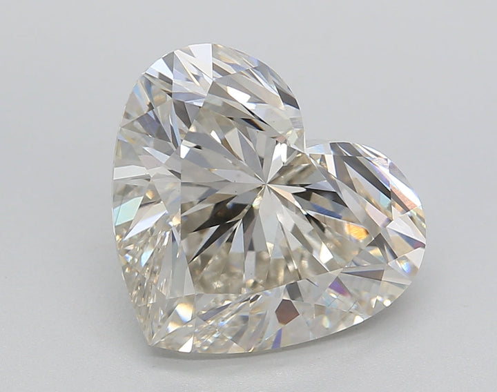 Heart-shaped 5.18 ct. CVD diamond from IGI Certified lab, I color, VS2 clarity.