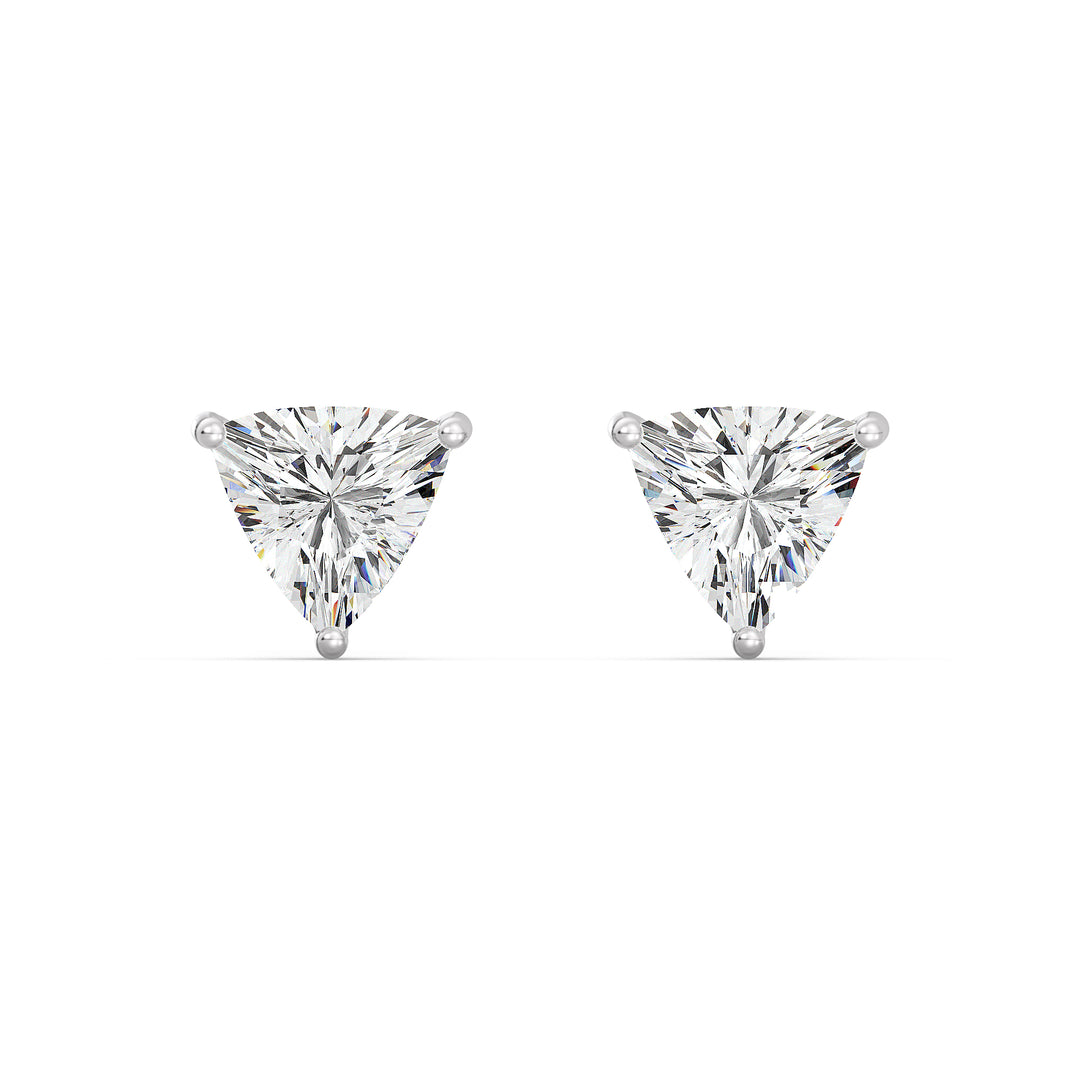 IGI-Certified Trillion Diamond Studs in White Gold