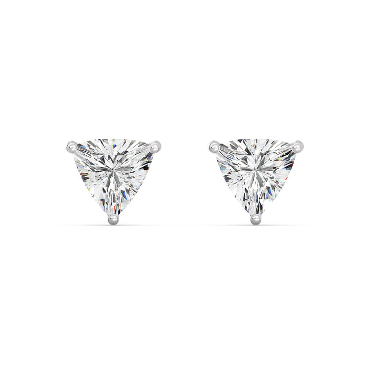 IGI-Certified Trillion Diamond Studs in White Gold