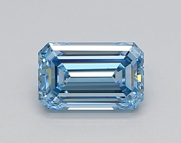 IGI Certified 0.50 CT Emerald Cut Lab-Grown Diamond, FANCY VIVID BLUE, VS1