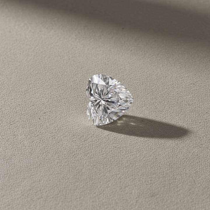 0.50 Carat Heart Cut Lab Grown Diamond VVS2 D Color IGI Certified
