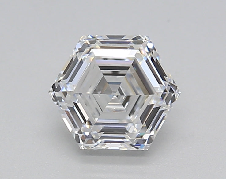IGI Certified 1.00 CT Hexagonal Cut Lab Grown Diamond - D Color, VS2 Clarity, Top View
