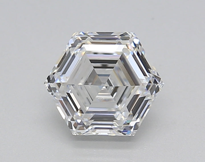 IGI Certified 1.00 CT Hexagonal Cut Lab Grown Diamond - D Color, VS2 Clarity, Top View