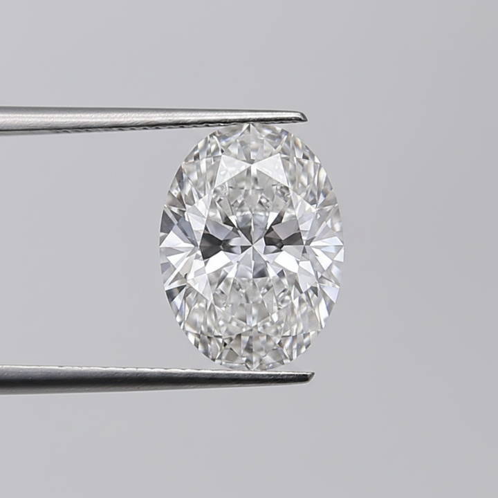 1,00 karaat ovale lab-grown diamant, VS2/E