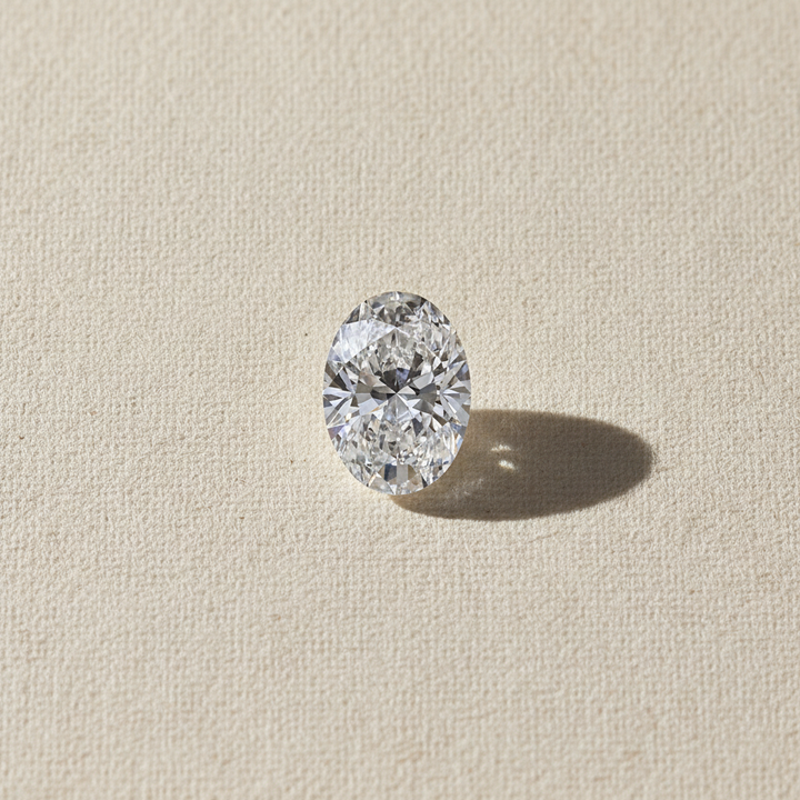 1,00 karaat ovale lab-grown diamant, VS2/E