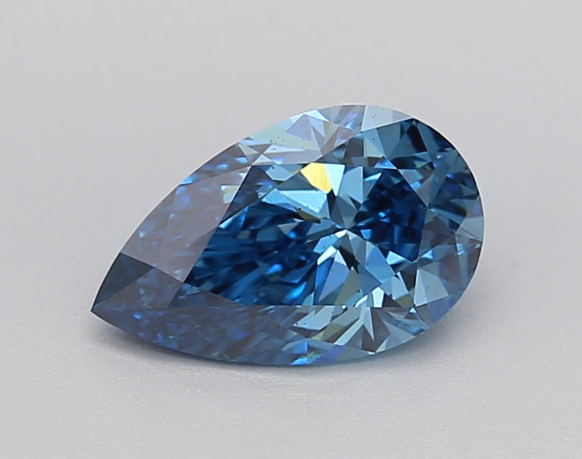 IGI CERTIFIED 1.01 CARAT PEAR-SHAPED LAB-GROWN DIAMOND WITH VS2 CLARITY IN STUNNING FANCY VIVID BLUE COLOR