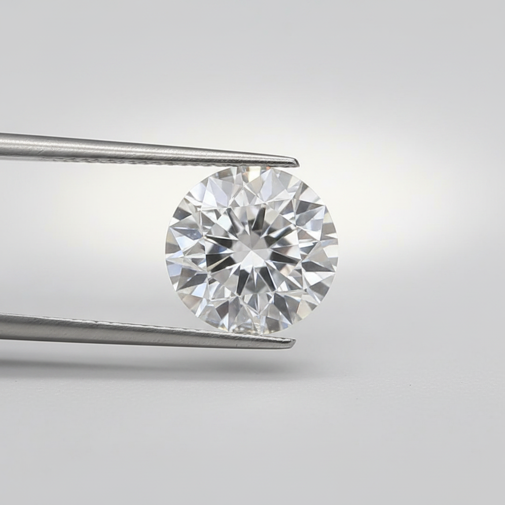 1,01 karaat ronde lab-gegroeide diamant, VVS2/D