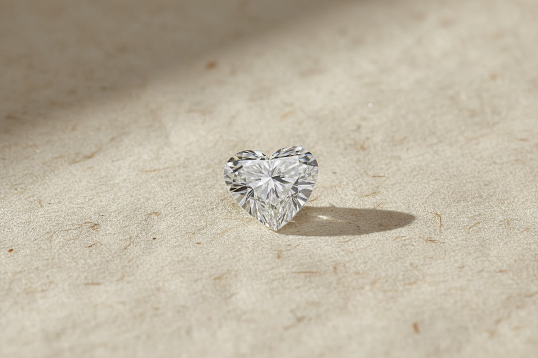 1.05 Carat Heart Cut Lab Grown Diamond VVS2 E Color IGI Certified
