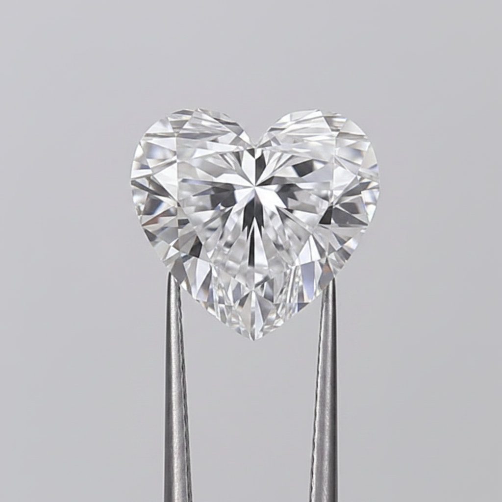 1.50 Carat D VVS1 Heart Shape HPHT Lab Grown Diamond IGI Certified
