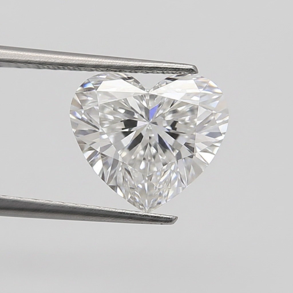 1.50 Carat D VVS2 Heart Shape HPHT Lab Grown Diamond IGI Certified
