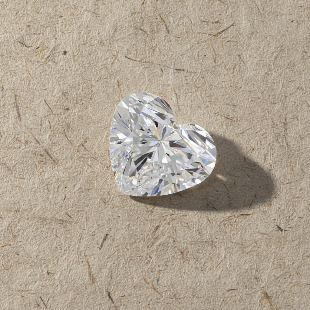 1.50 Carat Heart Cut Lab Grown Diamond VVS2 D Color IGI Certified
