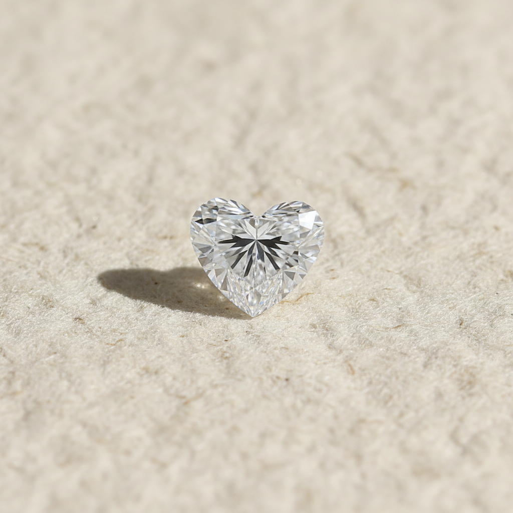 1.50 Carat Heart Cut Lab Grown Diamond VS1 D Color IGI Certified

