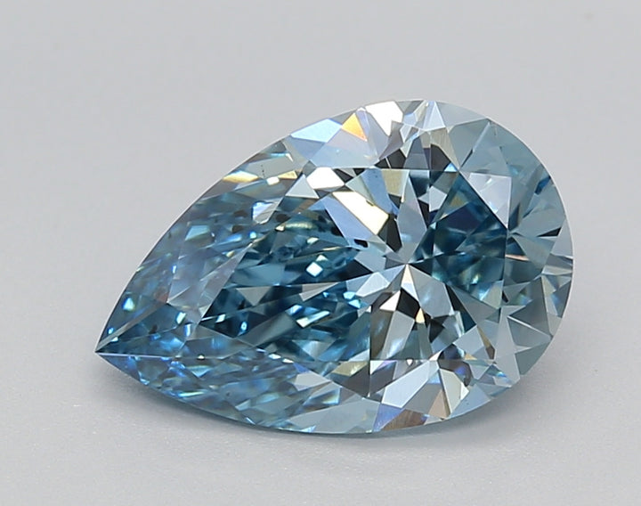 IGI Certified 2.06 CT Pear Cut Fancy Vivid Blue Lab-Grown Diamond, VS2 Clarity