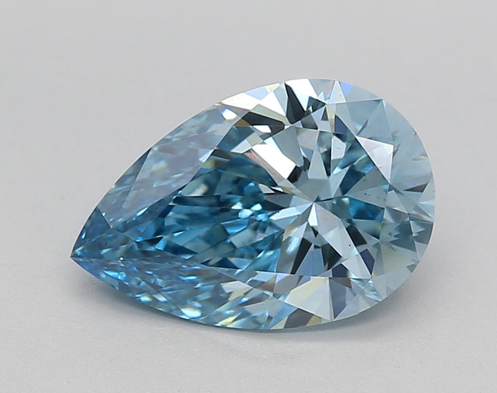 IGI Certified 2.23 CT Fancy Vivid Blue Pear Cut Lab-Grown Diamond, VS1 Clarity