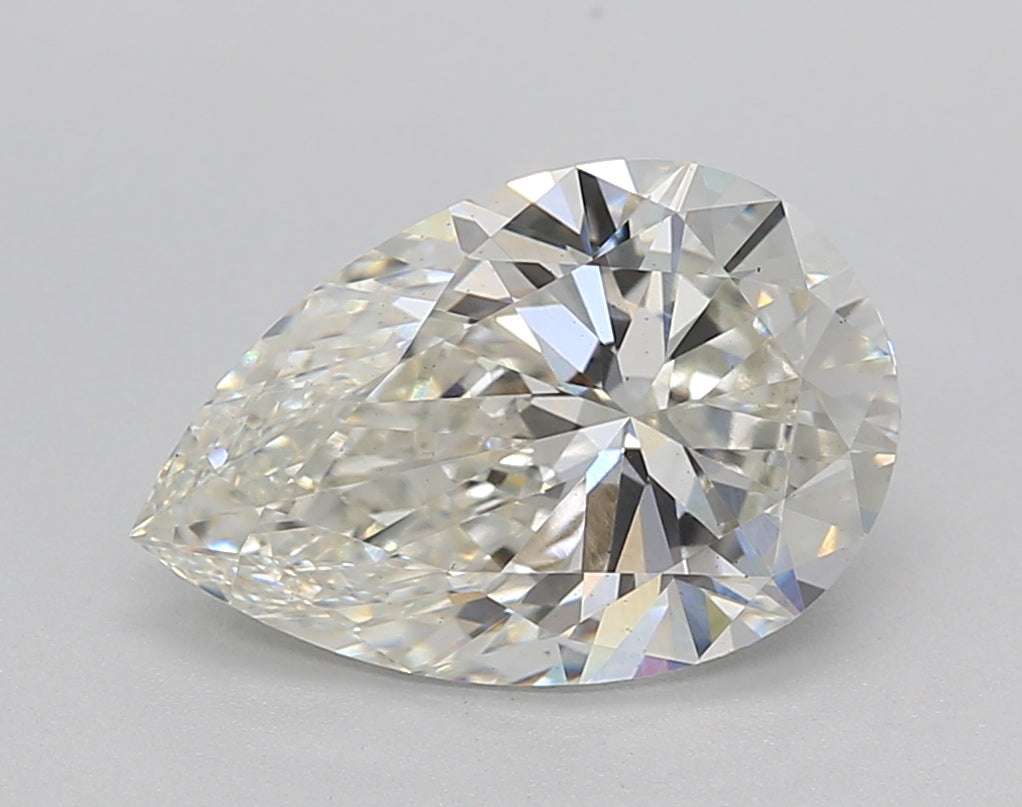 IGI Certified 2.63 CT Pear Cut Lab-Grown Diamond, H Color, VS2 Clarity