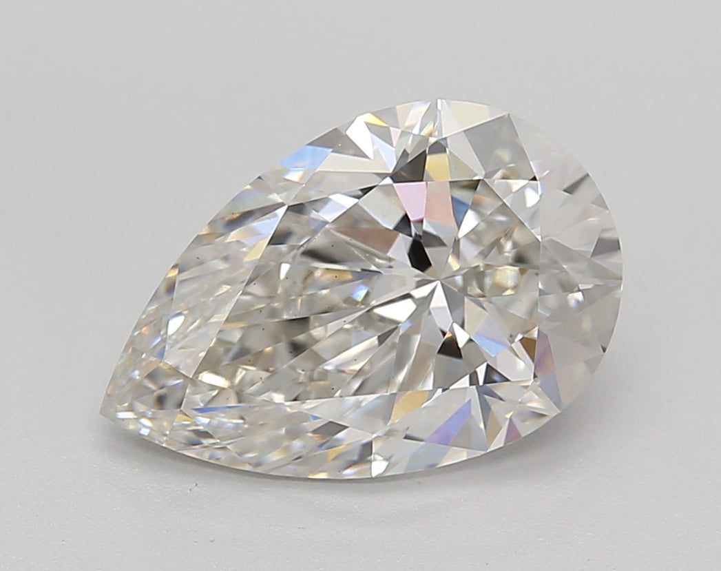 IGI Certified 2.74 CT Pear Cut Lab-Grown Diamond, H Color, VS1 Clarity