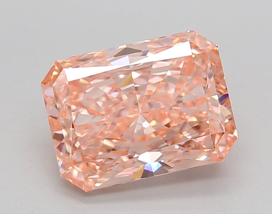 IGI Certified 2.75 CT Radiant Cut Fancy Vivid Pink Lab-Grown Diamond