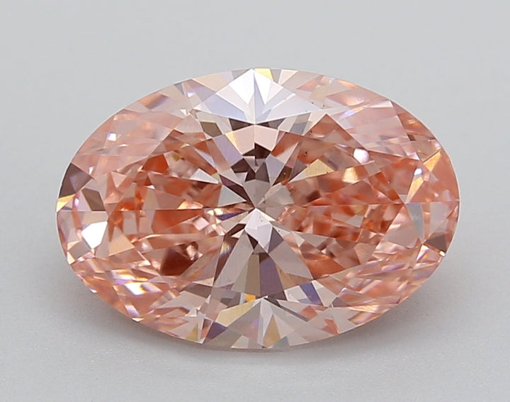 IGI Certified 3.00 CT Oval Lab-Grown Diamond - VS1 Clarity, Fancy Vivid Pink Color