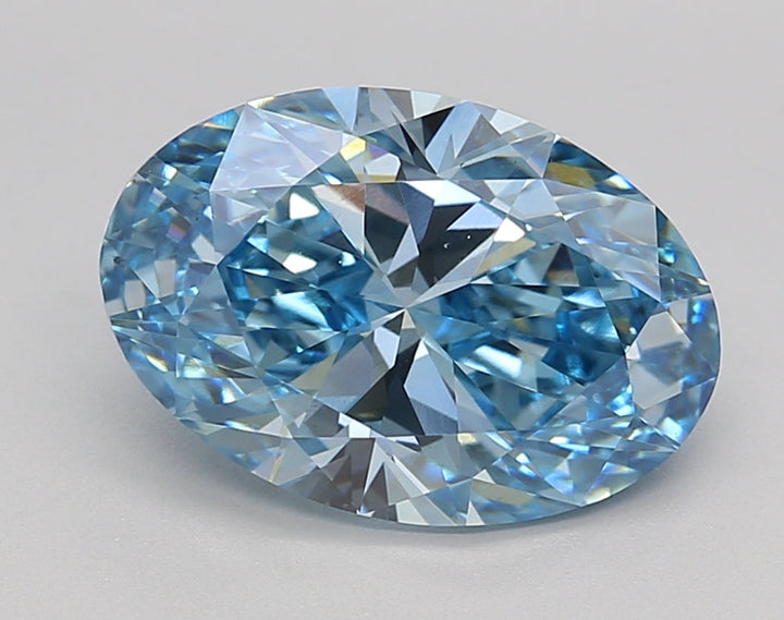 IGI Certified 3.01 CT Oval Fancy Vivid Blue Lab Grown Diamond - VS1 Clarity