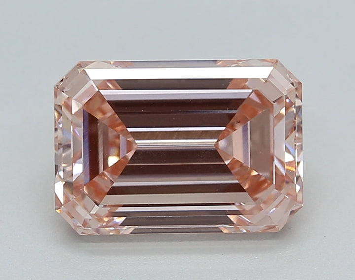 IGI Certified 3.02 CT Fancy Intense Pink Color VS1 Emerald Cut Lab-Grown Diamond